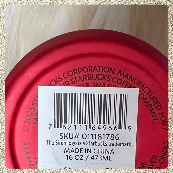 🎄🌟 NWT 2025 Starbucks Christmas/Holiday Red Prism SS 16oz Tumbler - Picture 8 of 8